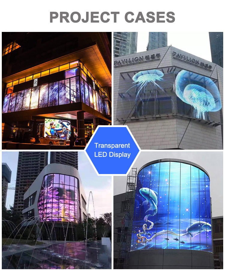 Full Color Transparent LED Display Screen Video Wall P3.91-7.82mm Pixel Pitch