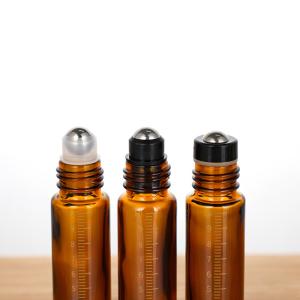 Wholesale Stainless Steel Essential Oil Roller Bottles 10ml Cobalt Blue/Amber Glass Empty from china suppliers