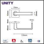 Stainless Steel Fire Door Lever Handle EN1906 and EN1634 Satin Finish