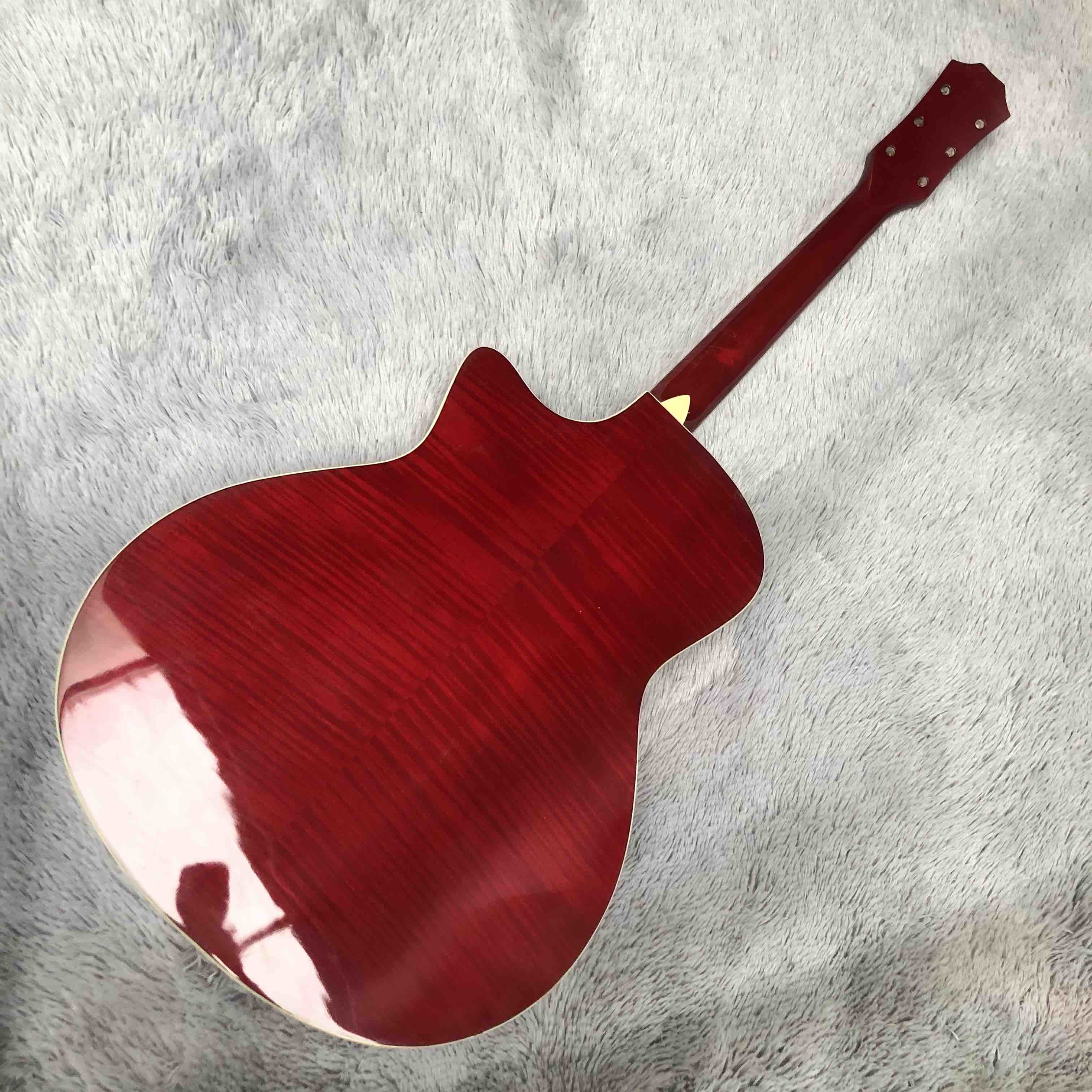 AAAAA All Solid Spruce Wood Flamed Maple Back Side Ebony Fingerboard G614AA Acoustic Electric Guitar
