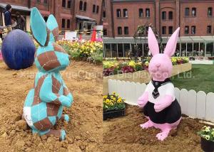 Wholesale Outdoor Park Fiberglass Rabbit Statues Lovely Appearance Eco Friendly from china suppliers