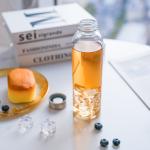 500Ml 700Ml Transparent Glass Water Bottle With Stainless Steel Lid