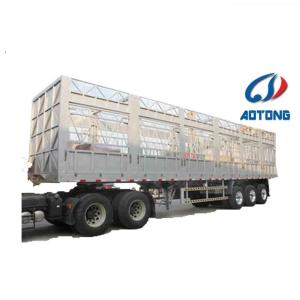Wholesale Mechanical Suspension 3 Axles Animal Transport Fence Semi Trailer for Animal Husbandry from china suppliers