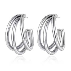 Wholesale Silvery Hoop Fashion Earring for Your Requirements from china suppliers