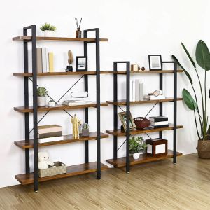 Bookshelf with 5 Layers, Industrial Style Bookshelf, Home Office Bookshelf,