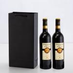 Drawstring Handle Recyclable Paper Kraft Wine Bottle Box Bags Coated Paper