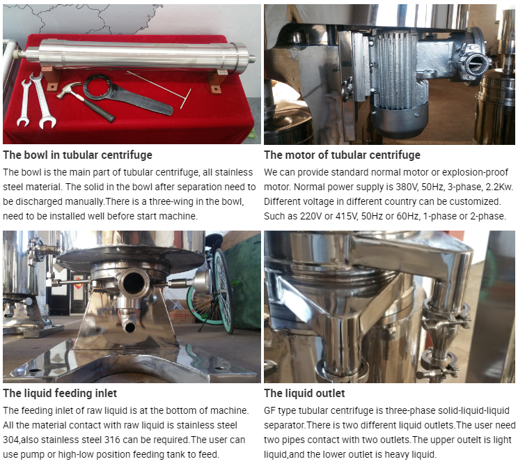 industrygrade tubular bowl separator biomass GF type tubular centrifuge separator high speed