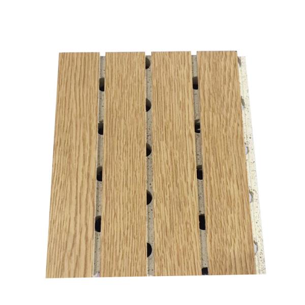Wooden Laminated Grooved Sound Absorbing Board Restaurant Decorative MDF Wall