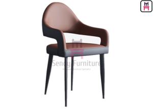 Wholesale W45cm Upholstered Metal Restaurant Chair Eco Leather Nordic Unfolded from china suppliers