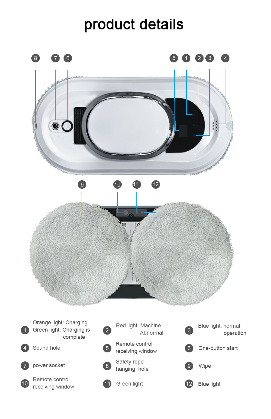 Huidi HCR-01 Window Cleaner Robot Automatic Glass Cleaning Robot for Smooth Surfaces