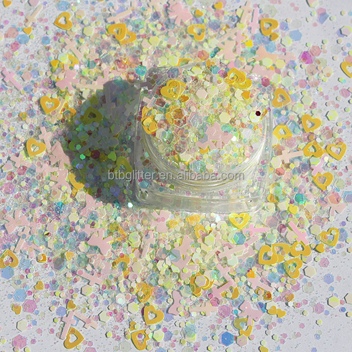 Gel UV Nail Art Glitter Mixes Shape Valentines Nail Glitter Paillettes for Other Holiday Supplies and Tattoo