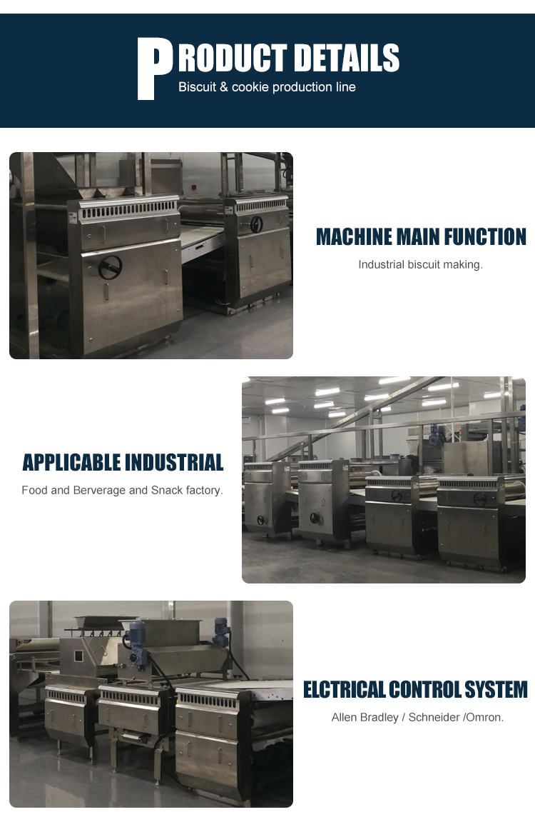 Customized Crispy Automatic Making Machine , High Quality Industrial Biscuit Production Line