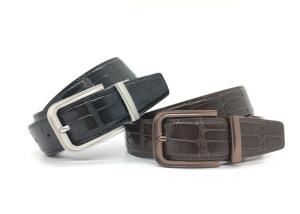 Wholesale Men Reversible Buckle Belt Croc Pattern Leather , Curved Dress Strap from china suppliers