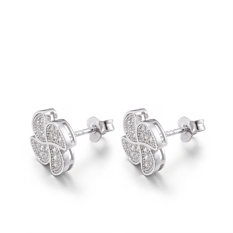 2.3g Sterling Silver Handmade Earrings Girls 12mm Cubic Zirconia Stud Earrings