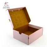 Custom Logo Corrugated Paper Packaging Box - Pink Hand-Drawn Design