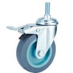 Thread Screw Swivel Grey TPR Caster , 2"-5" light medium duty themopplastic