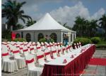 White PVC Fabric Pagoda Tents Large Capacity Tent Clear Windows 6m * 6m