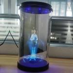 180degree 21.5inch 3D Holographic Cylinder Transparent Screen Interactive