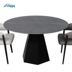 Wholesale Corrosion Resistance Black Round Dining Table With Contemporary Type DT-1022 from china suppliers