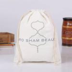 Small Cotton Muslin Drawstring Bags / White Promotional Drawstring Bags