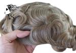 Light Wave Grey Toupee Hair Replacement System Full Lace For Thinning Hair Men