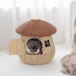 Dual Purpose Home Swinging Dog Bed Rattan Woven Nest Cute Cat Dog Nest Rattan