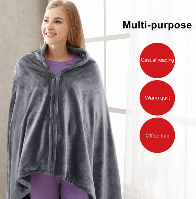 Electric Outer Shawl Blanket Coral Velvet Warm Wrap Cape Cloak Usb Charging Heating Blanket Cold Insulation Blanket