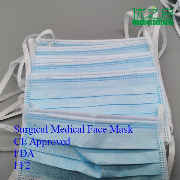Comfortable Wearing Non Woven Disposable Mask , Anti Pollution 3 Ply Surgical