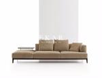 European Modern Style Living Room Furniture New Model Light-brown Leather Sofa