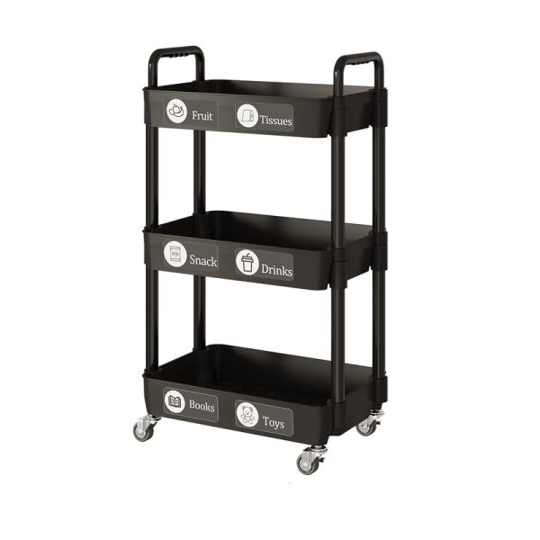Functional Design Two Tier Storage Shelf With Wheels for Kitchen Bathroom and Bedroom
