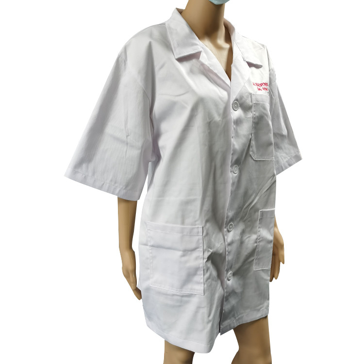 35% Cotton 65% Polyester Short Sleeve ESD Workwear For Summer