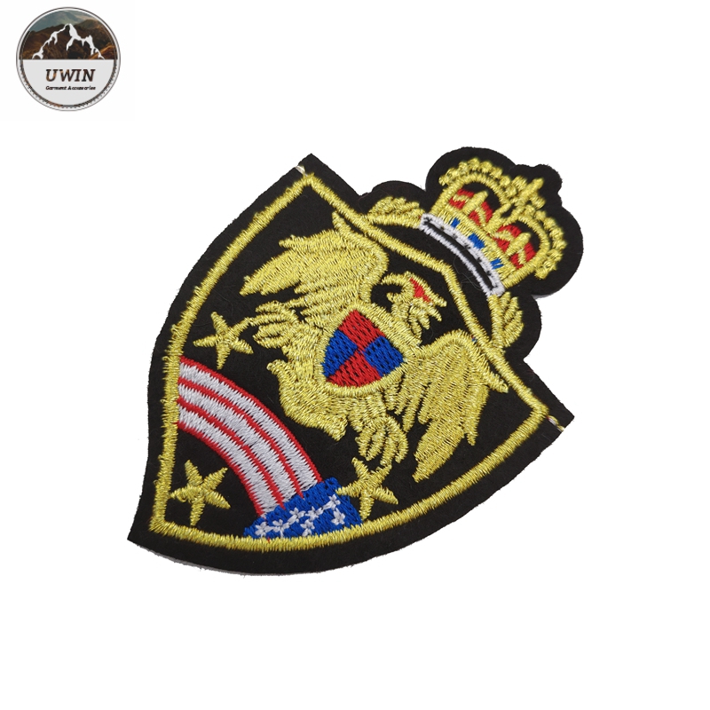 Luxury Royal Custom Uniform Patches , Handmade Personalized Iron On Appliques
