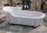 Bathroom Natural Stone Bathtub Hand Carved Adult Backrest Marble Bathtub
