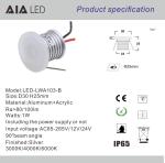 Acrylic 1W stair light waterproof IP65 mini outdoor led step light for hotel
