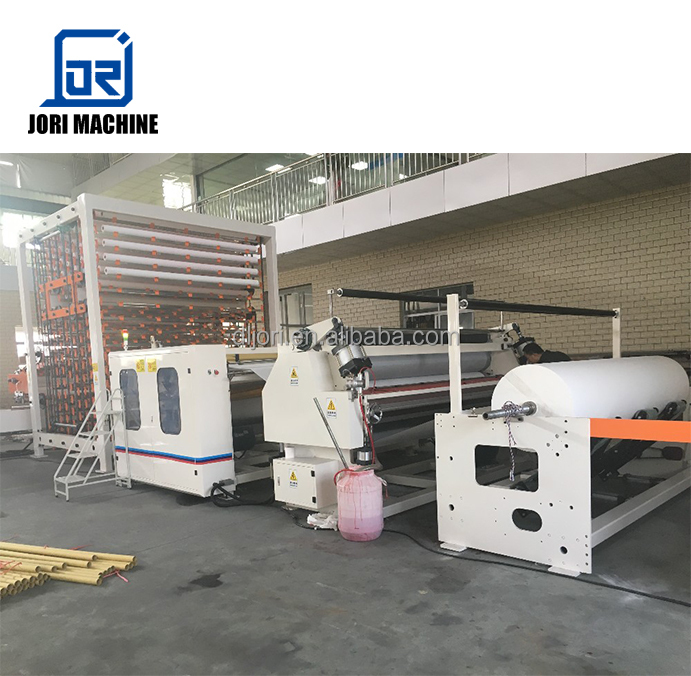 Full Automatic Glue Embossing Paper Log Accumulator Roll Making And Packing Machine Line