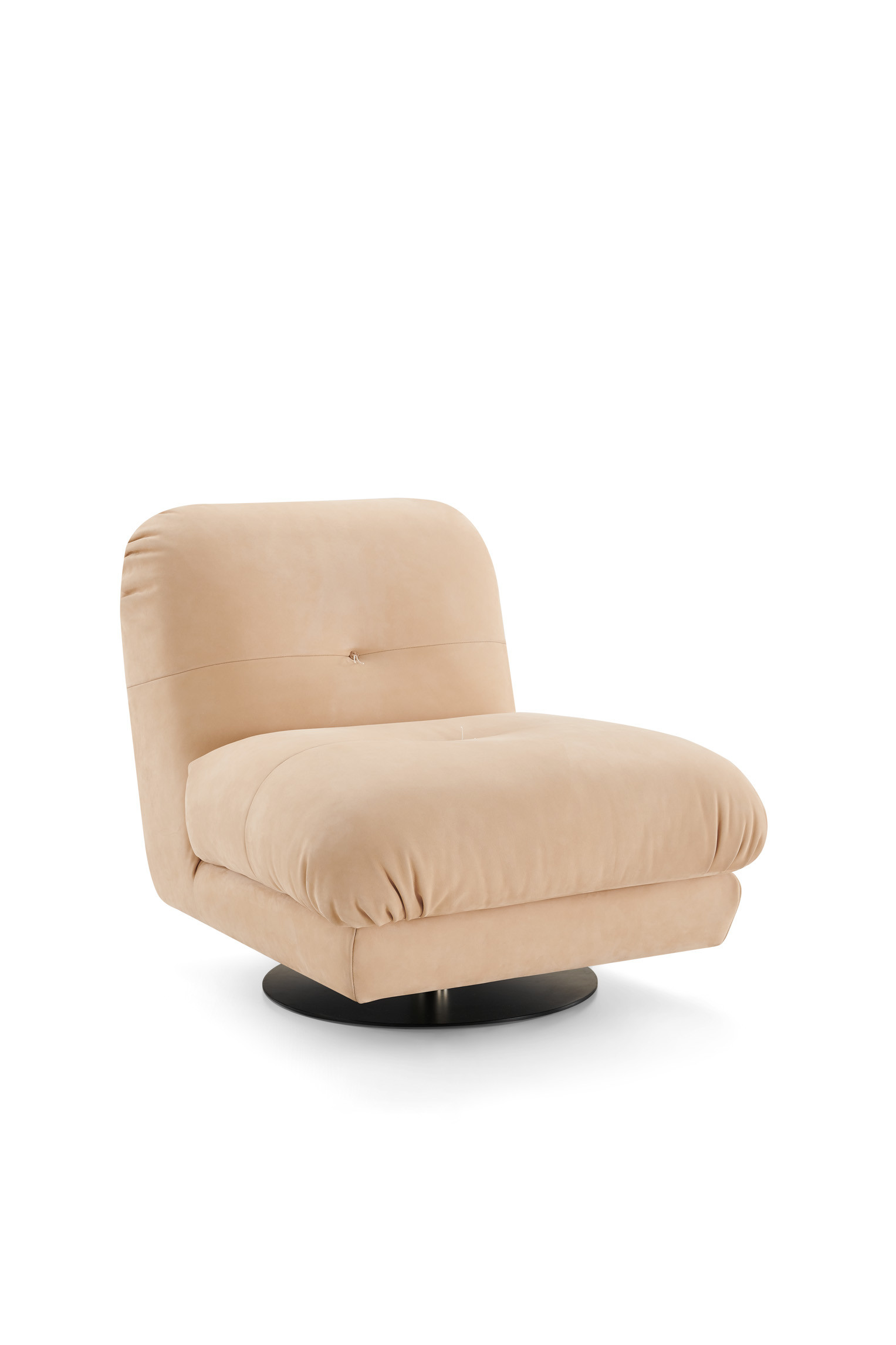 High End Hotel Lobby Furniture Simple Frosted Leather Swivel Single Lounge Chair