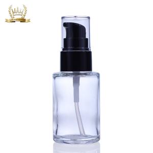 Wholesale Empty Clear Black Pump Lotion Bottle Liquid Foundation Packaging Glass Bottle F034 from china suppliers