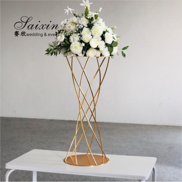 ZT-406 Hot selling gold metal flower arrangement stands for wedding table