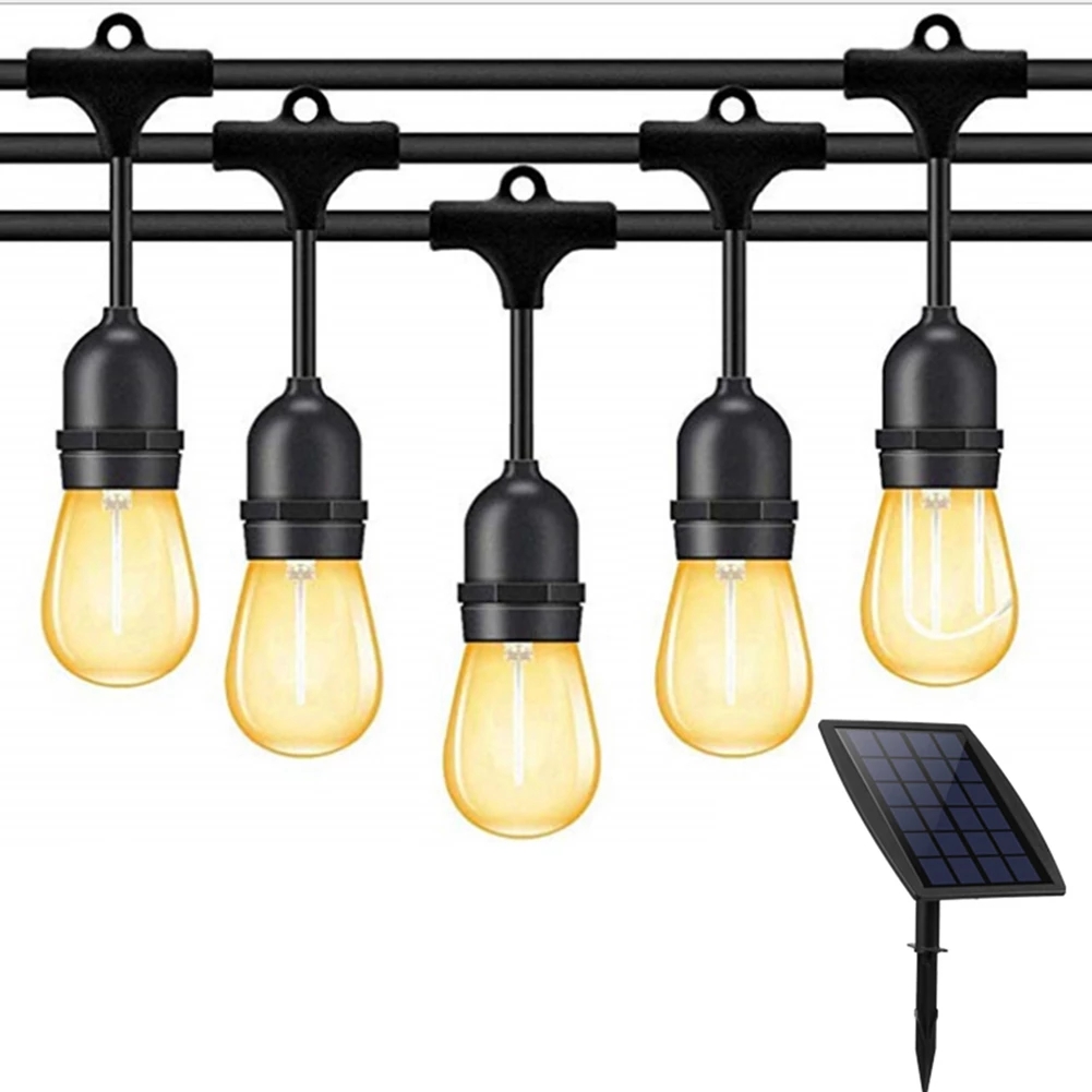 8.5M 15 LED Solar Edison Bulb String Lights