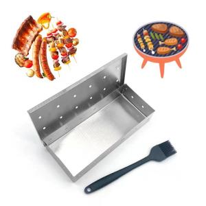 Wholesale Wood Chip 22.2cm Rectangle Stainless Steel Grill Smoking Box For Gas Bbq from china suppliers