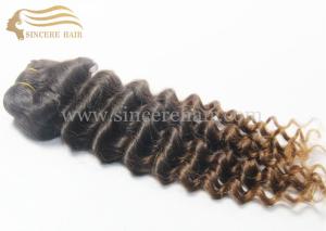 Wholesale 45 CM Ombre CURLY Hair Extensions Weft for Sale, 18 Inch Ombre Curly Remy Human Hair Weft Extension for Sale from china suppliers