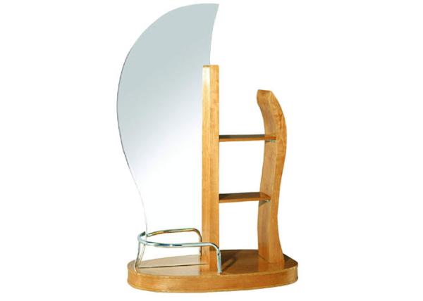 Hair Dresser Salon Mirror Station Furniture With Double Side Mirror , Dark Brown
