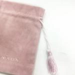Luxury dust velvet bags custom foil drawstring tassel black velvet bags