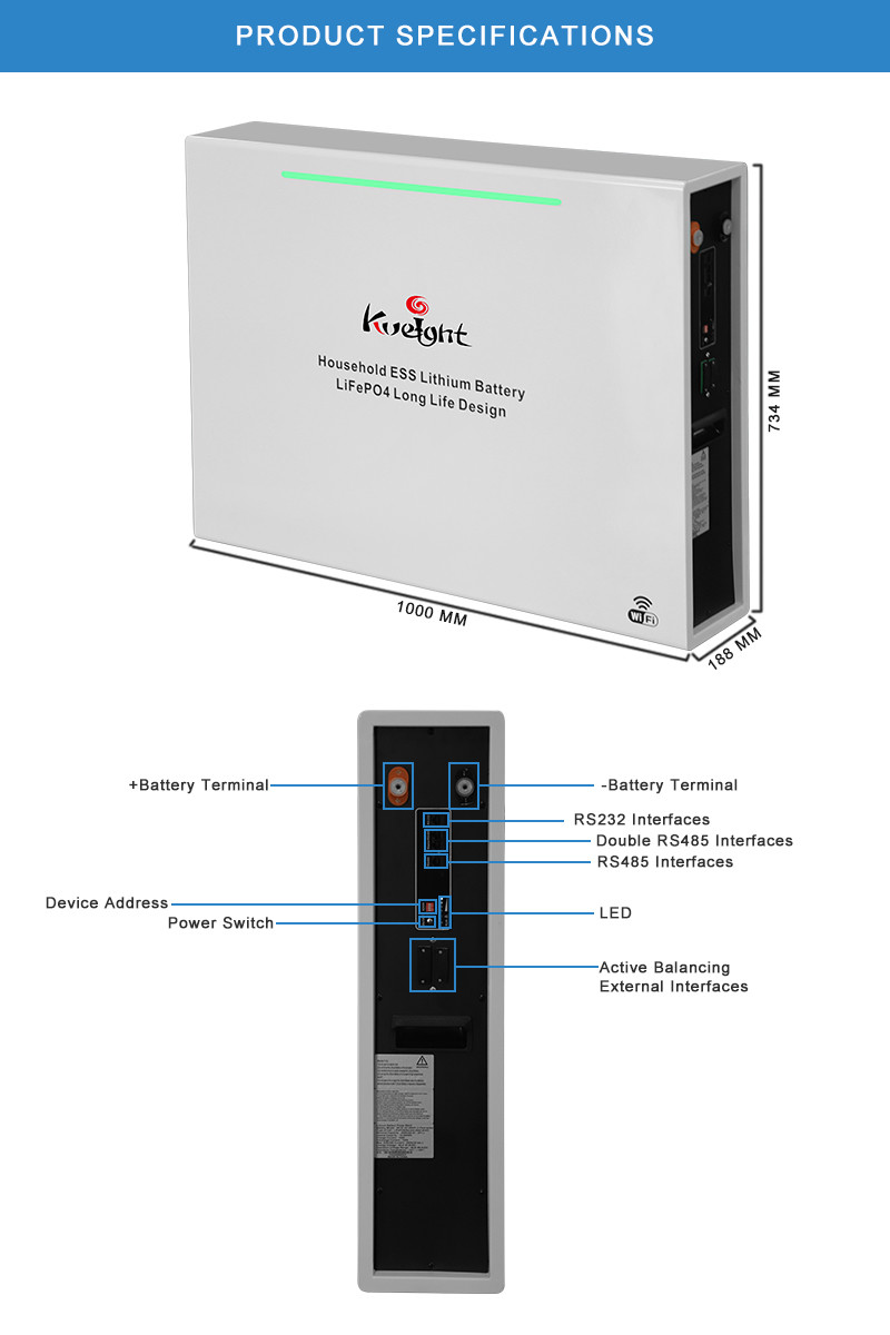 51.2V 10KW 200ah Wall Mounted Lithium Battery Floor Standing Phosphate Battery