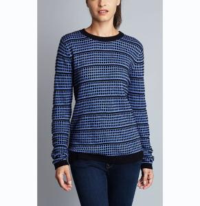 Wholesale WOMEN'S 37% VISCOSE/ 33%NYLON/ 25%LAMBSWOOL/ 5%CASHMERE FLOATING JACQUARD KNITTED SWEATER from china suppliers