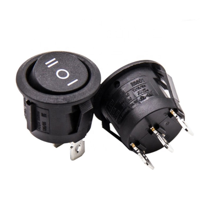 On Off On 3 Position 3 Pins Round Rocker Switch 6a 250vac 10a 125vac