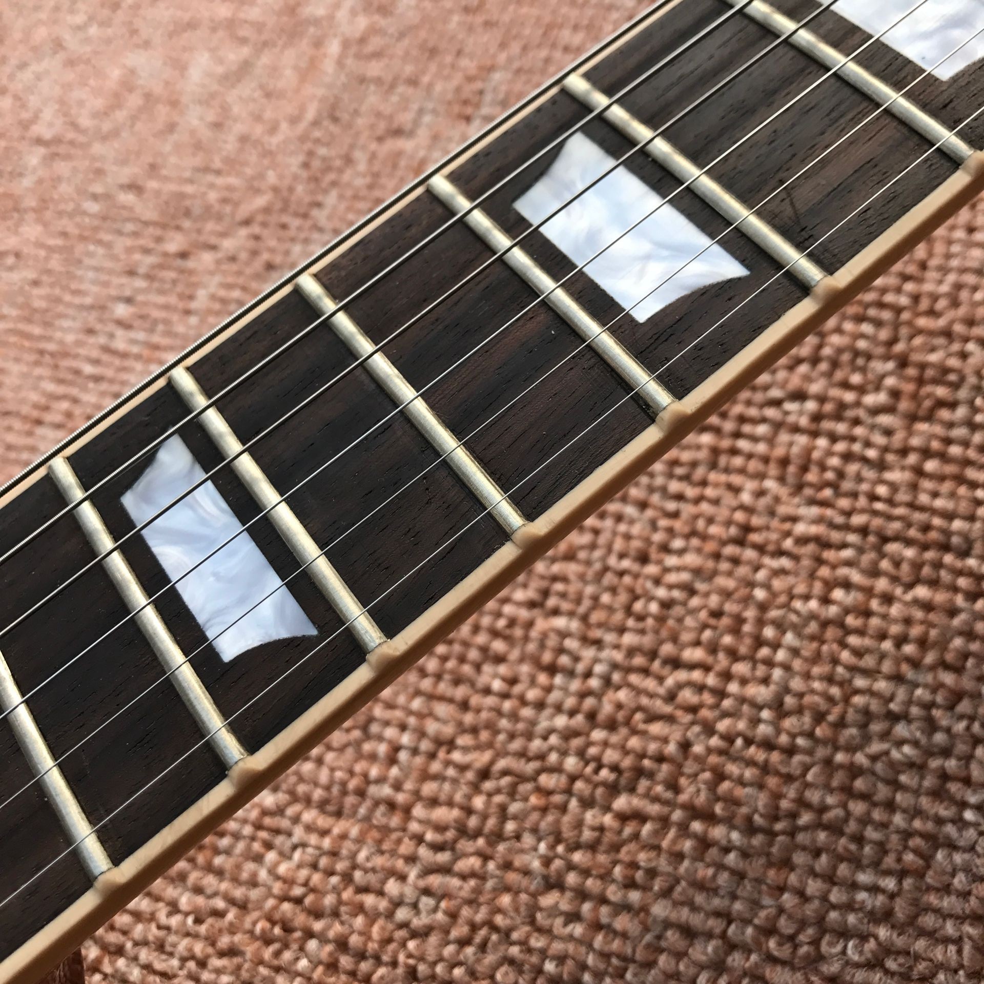 Custom one piece Neck one piece body electric guitar, Upgrade Tune-o-Matic bridge guitar Tiger Flame standard guitar