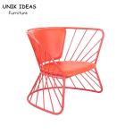 Basket Metal Frame Dining Chairs Red Italian Minimalist Coffee Shop 76x64x69cm