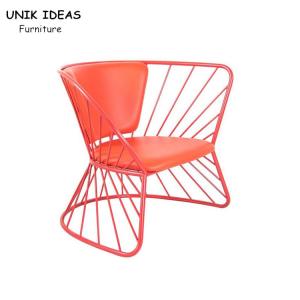 Wholesale Basket Metal Frame Dining Chairs Red Italian Minimalist Coffee Shop 76x64x69cm from china suppliers