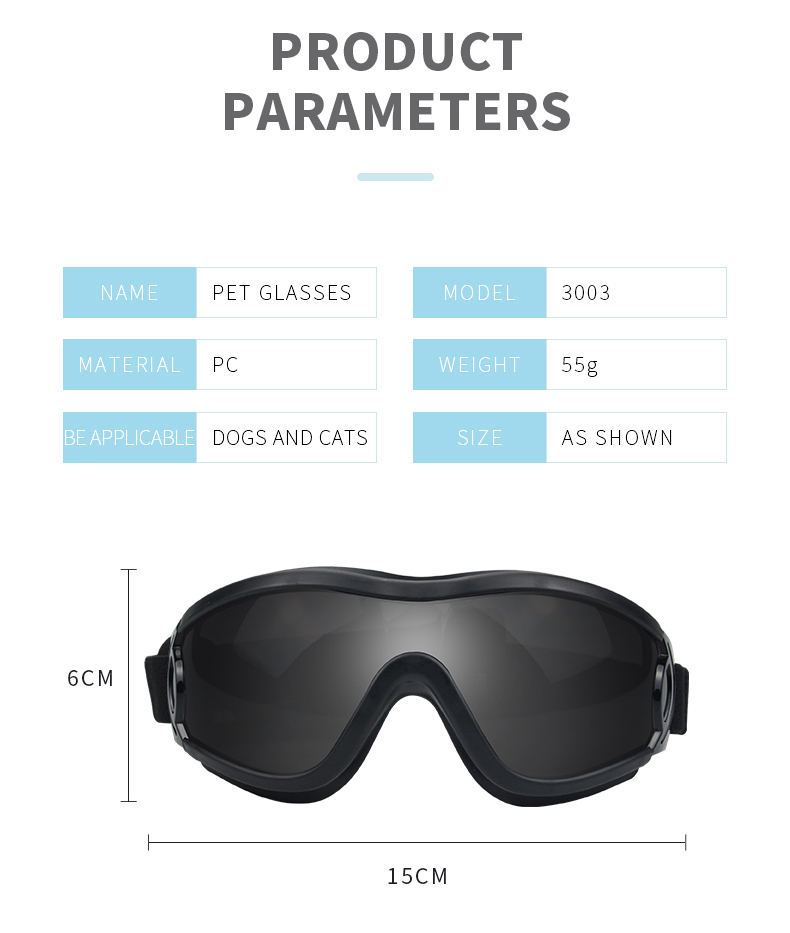 Dog Sunglasses Pet Glasses Eye Wear for Snow Beach Motorcycle Dog Goggles Breed